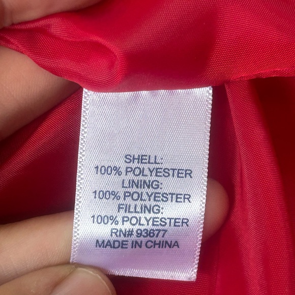 St. Johns Bay Red Gold Accent Puffer Vest Full Zip Front Pockets Woman’s Size 1X - Picture 6 of 10